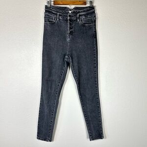 27 Buckle KANCAN Kurvy Ultra High Rise Ankle Skinny Paperbag Button Jeans